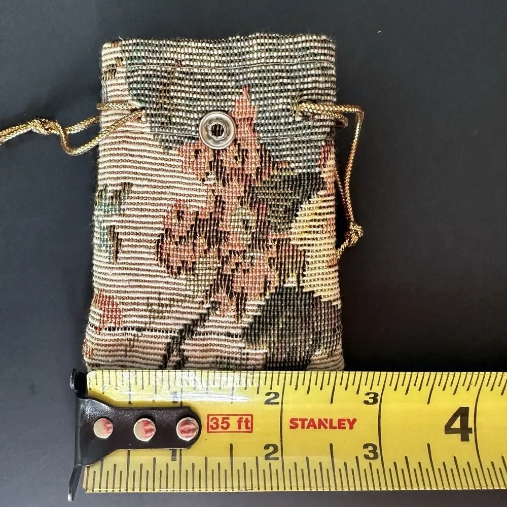 Vintage Tapestry Jewelry Box Travel Case Floral Needlepoint Coquette Case Holder